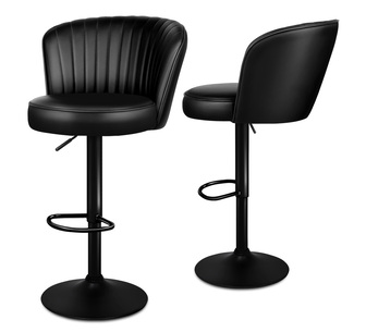 Set of 2 Boromir Black Bar Stools