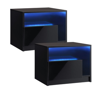 Bosley Set of 2 Bedside Tables Black