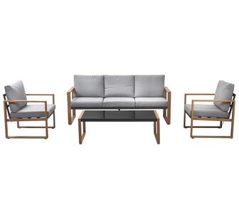 Bower 4 Piece Outdoor Lounge Set Dark Grey