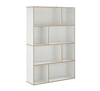 Boxen 8 Shelf White Bookshelf
