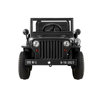 Bravi 12V Kids Black Ride-On Army Jeep Remote Car