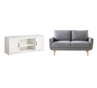 Brent 2 Seater Sofa & Serafina TV Unit Bundle