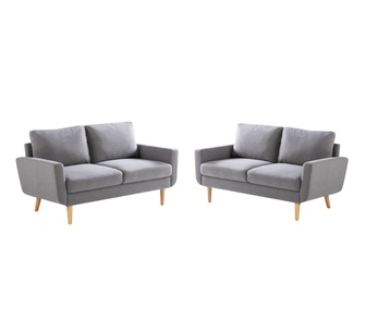 Set of 2 Brent 2 Seater Grey Sofa