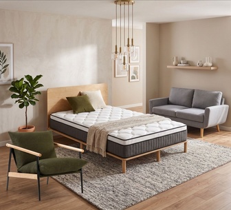Brent Sofa Oslo Chair Osaka Nat Bed&Arla Queen Mttress Set