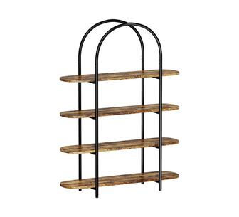 Brixley 4 Tier Oak Black Arched Bookshelf