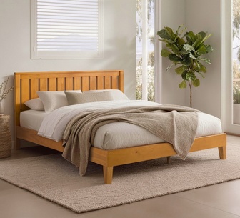 Brienne Natural Double Wooden Bed Frame