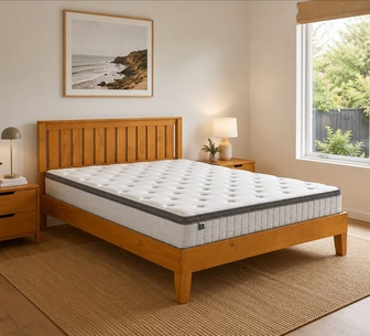 Brienne Natural Bed Frame & Napa Queen Mattress Set