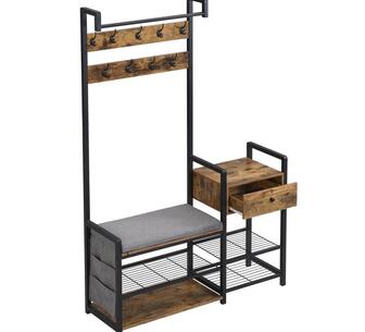 Brinley Rustic Brown Hall Tree