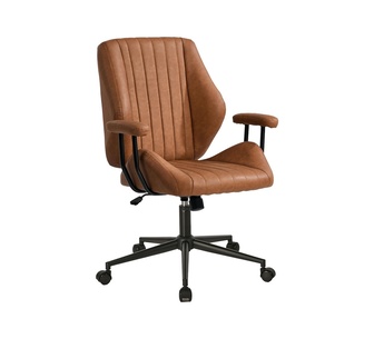 Brovelle Brown PU Mid Back Swivel Office Chair