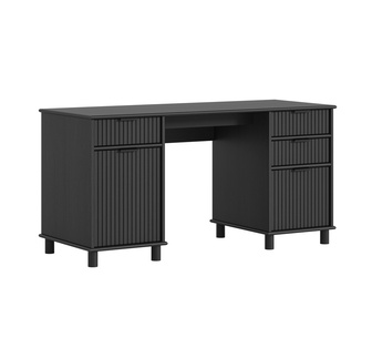 Brunker 5 Drawer Black Desk