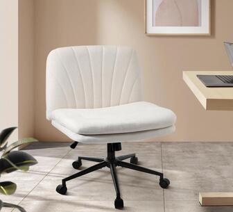 Bumi Armless Office Chair w/ Wheels Beige