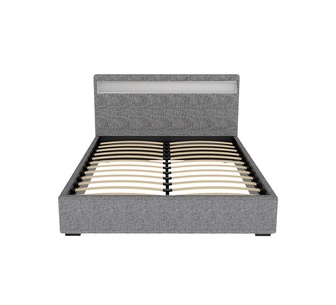 Cabby Queen Grey Gas Lift LED Bed Frame