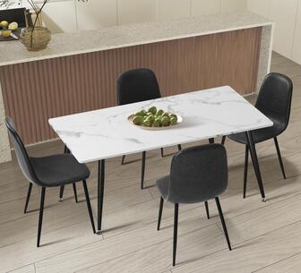 Cadman 4-Seater Dining Table and Chairs Set Grey