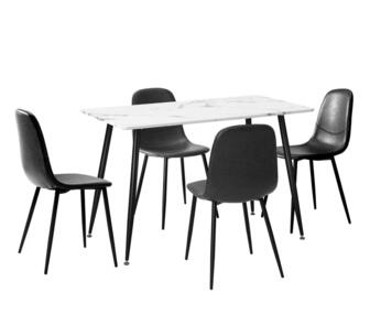 Cadman 4-Seater Dining Table and Chairs Set Grey