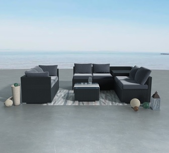Cagayan Outdoor Modular Lounge Set Black