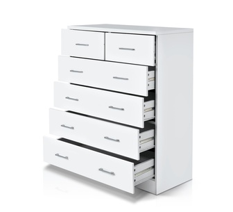 Caietana White Chest of 6 Drawers
