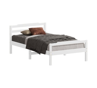 Cornelia King Single White Pine Wood Bed Frame