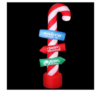 Holly Jolly 2.4 Candy Pole Christmas Inflatable Red