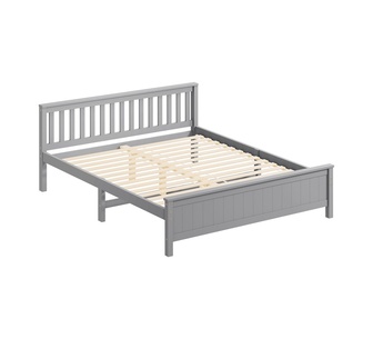 Capucine King Grey Pine Wood Bed Frame