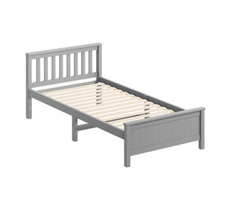 Capucine King Single Grey Pine Wood Bed Frame
