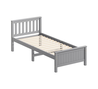 Capucine Single Grey Pine Wood Bed Frame