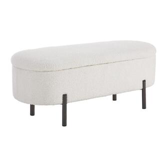 Carter Storage Ottoman Sherpa White