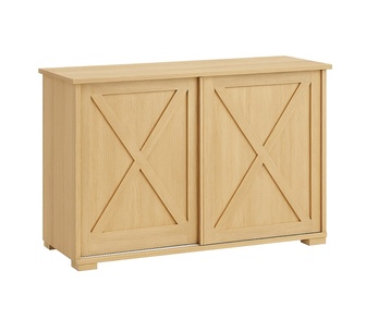 Cardin 4 Shelves Oak Cabinet w/ 2 Sliding Doors