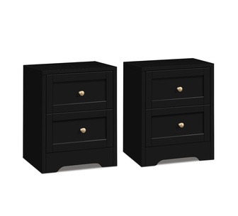 Set of 2 Cathy Black Bedside Table