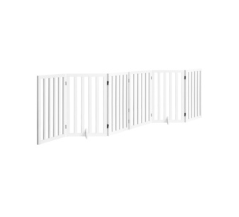 Ceena 80cm 6 Panels White Wooden Dog Fence