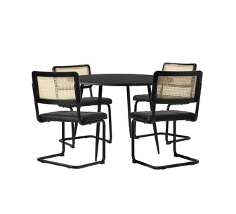 Celest 4 Seater Dining Set Black