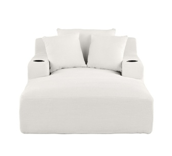 Celyn 1 Seater Beige Corduroy Compressed Sofa Bed w Cup Hold