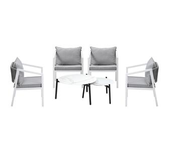 Ceyda 6 Piece Outdoor Lounge Set White