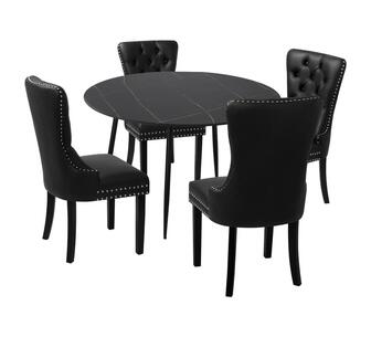 Champion 4-Seater Dining Table and Chairs Set Black