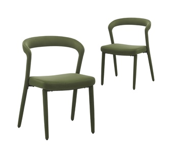 Set of 2 Richelle Upholstered Green Velvet Dining Chairs
