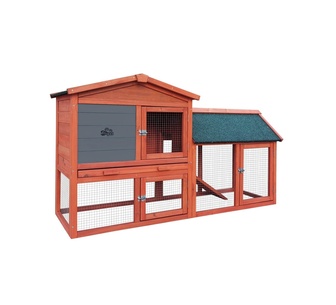 Cheng 135cm Brown Wooden Chicken Coop Rabbit Hutch