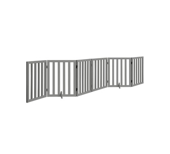 Ching 60cm 6 Panels Grey Wooden Dog Fence
