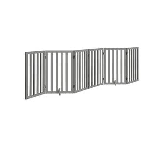 Ching 80cm 6 Panels Grey Wooden Dog Fence