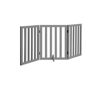 Ching 60cm 3 Panels Grey Wooden Dog Fence