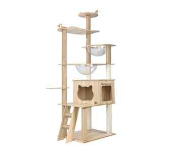 Clang 174cm Beige Wooden Cat Tree