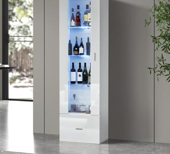 Clark LED Display Cabinet White