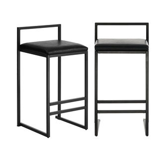 Set of 2 Clyzen Black Bar Stools