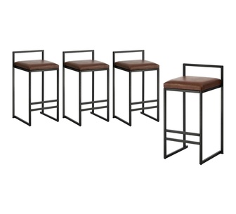 Set of 4 Clyzen Brown Bar Stools