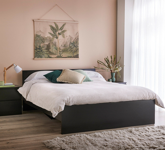 COMO BED DOUBLE MK3 BLACK BROWN