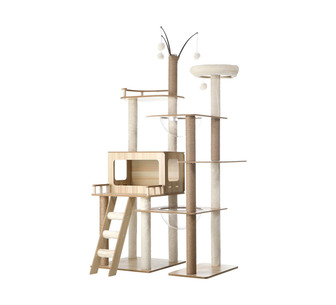 Coen 172cm Beige Wooden Cat Tree