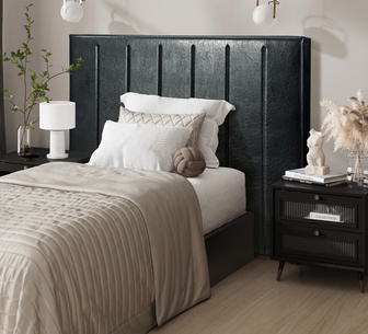 Colson Single/King Single Bed Head Black