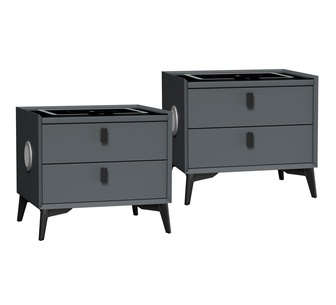 Set of 2 Collings Bedside Table Grey