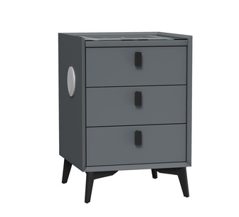 Collings 3 Drawer Bedside Table Grey