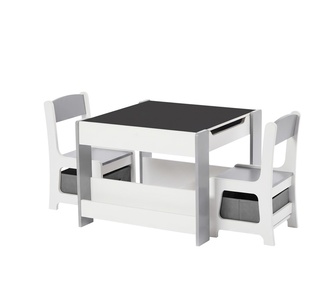 Colma Grey White Kids Table and Chairs Set