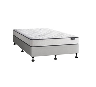 Zicon King Single Grey White Bed Base & Mattress Set