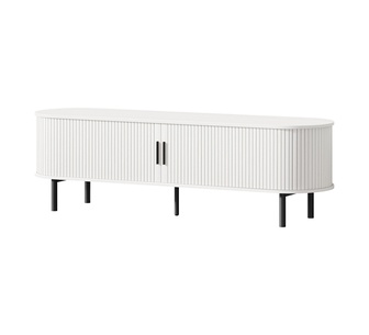 Continua 160cm White Fluted Sliding Door TV Unit